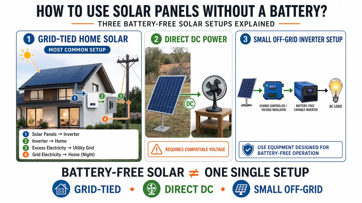 How to Use Solar Panels Without a Battery