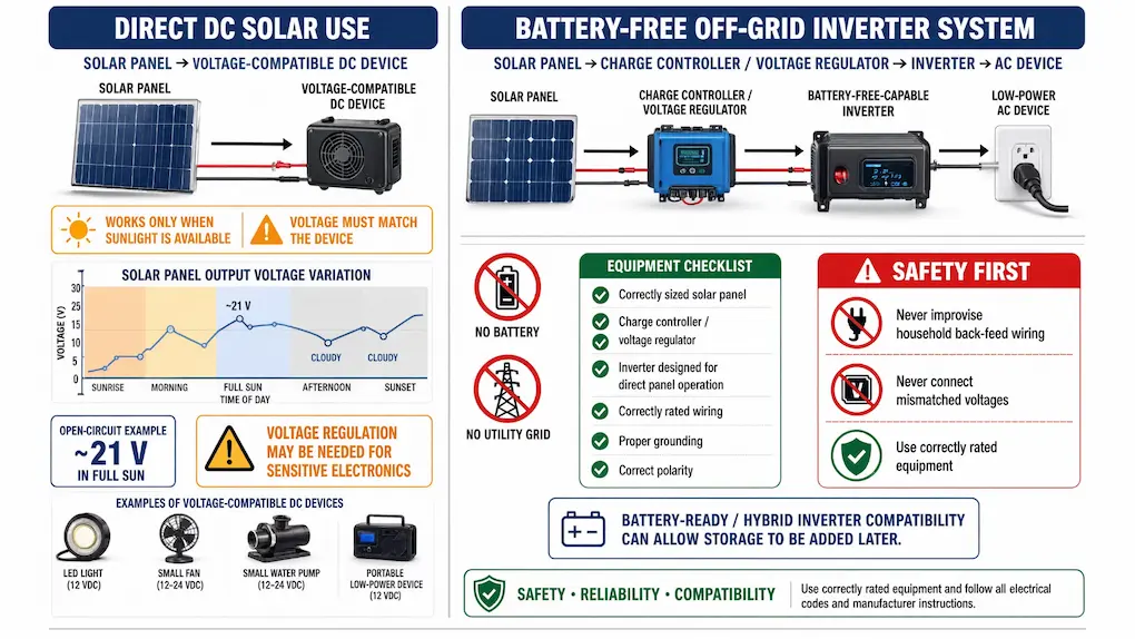 Solar system installation with out battery